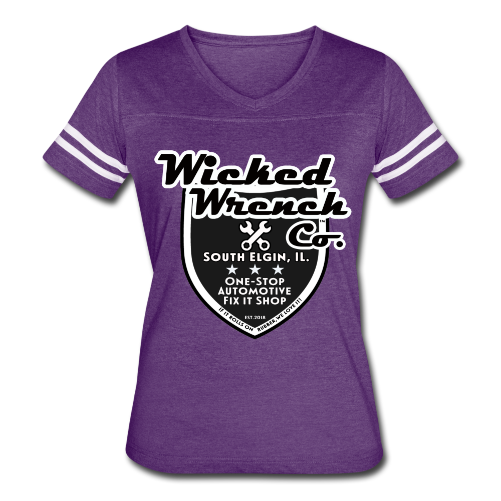 Women’s Vintage Sport T-Shirt - vintage purple/white