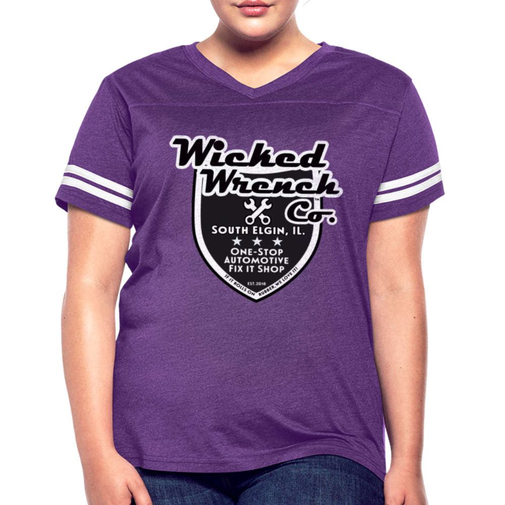 Women’s Vintage Sport T-Shirt - vintage purple/white