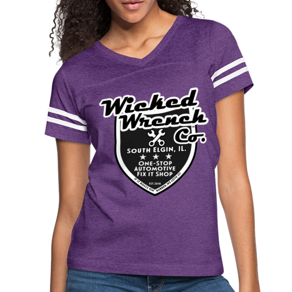 Women’s Vintage Sport T-Shirt - vintage purple/white