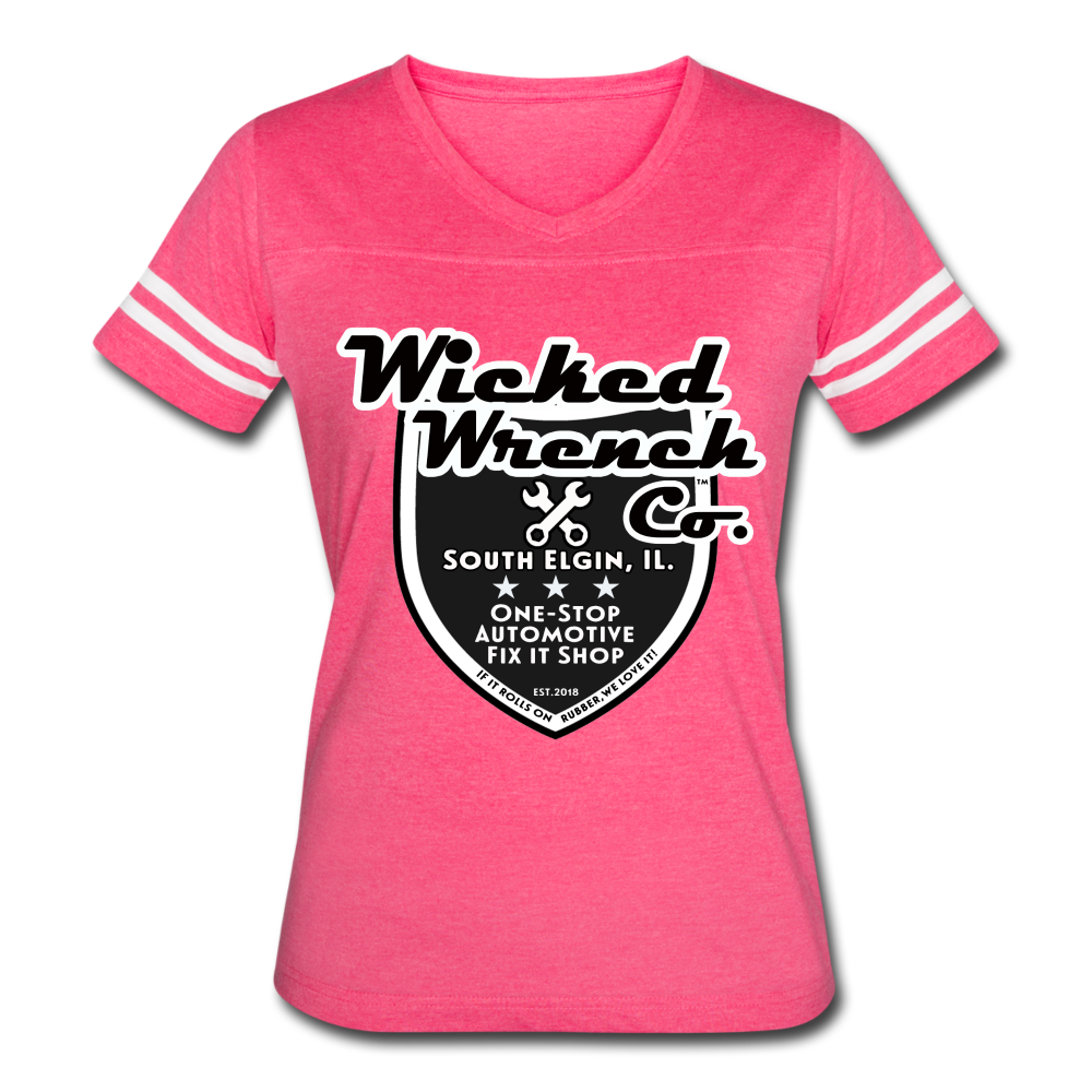 Women’s Vintage Sport T-Shirt - vintage pink/white