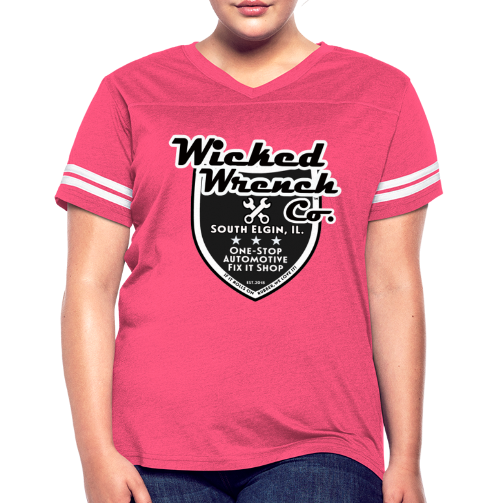 Women’s Vintage Sport T-Shirt - vintage pink/white