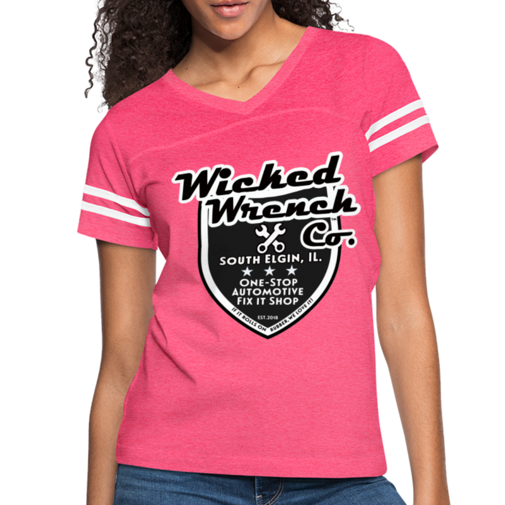 Women’s Vintage Sport T-Shirt - vintage pink/white