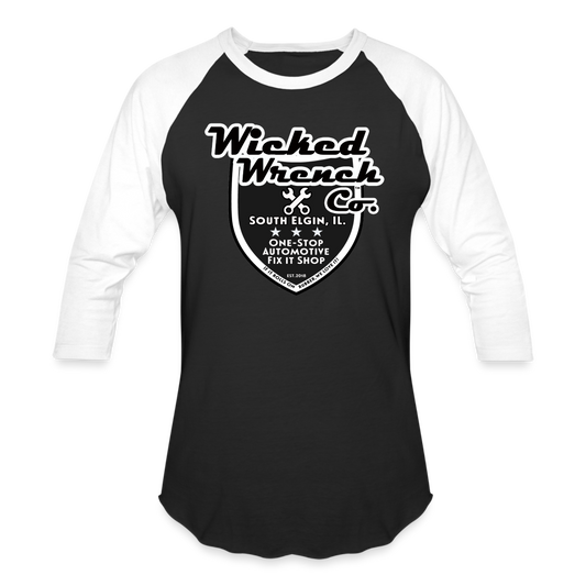 Wicked Wrench Co. Baseball T-Shirt - black/white