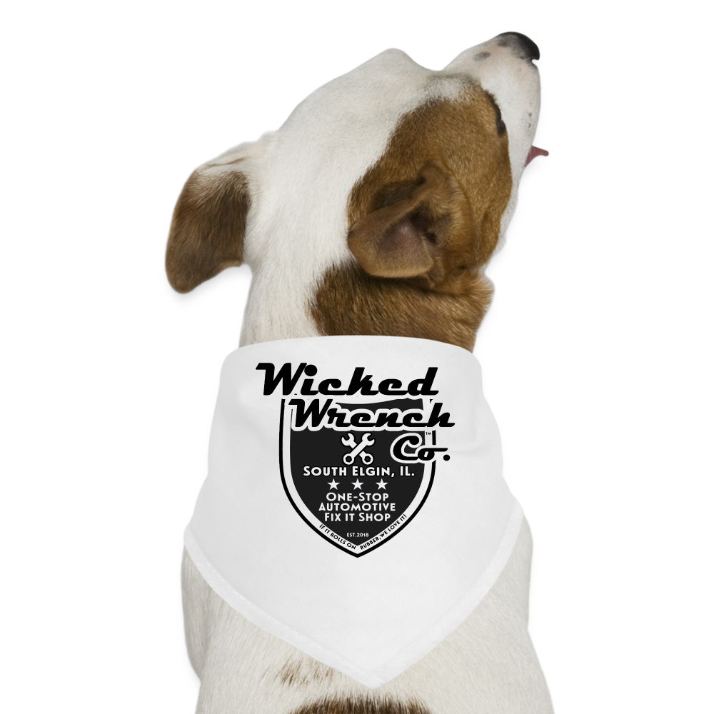 Wicked Wrench Dog Bandana - white