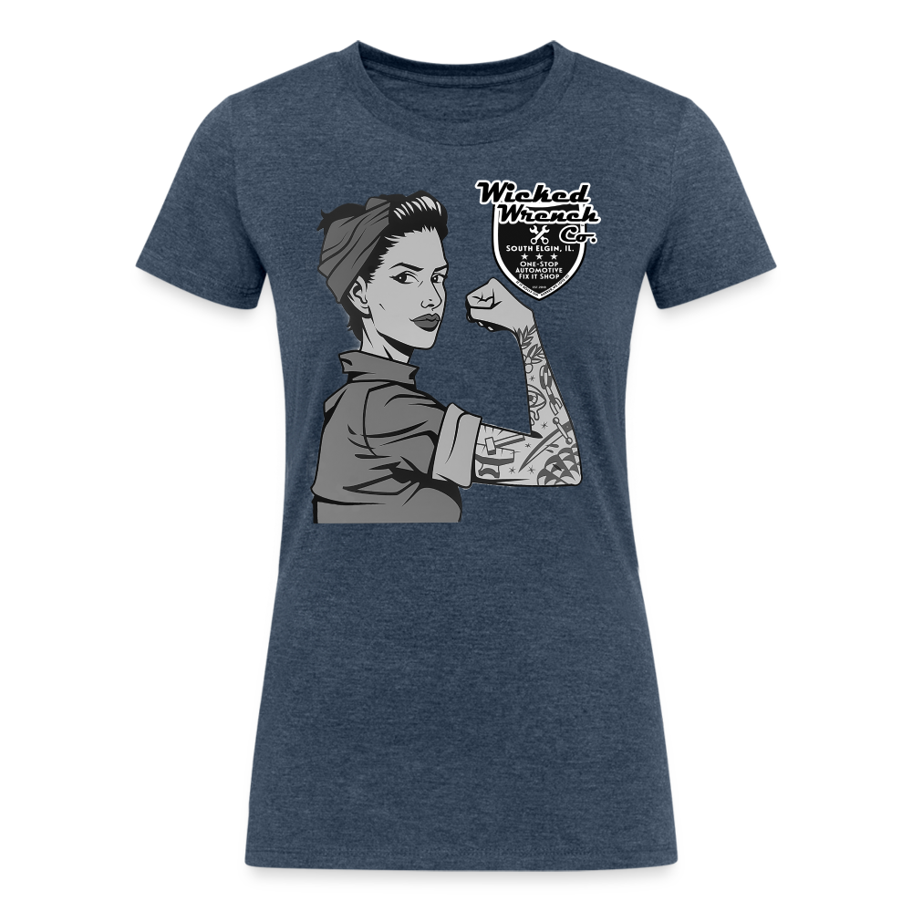 Women's Tri-Blend Organic T-Shirt - heather navy