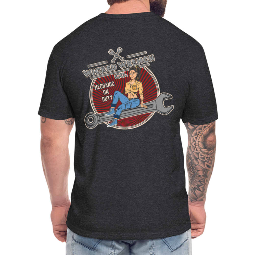 Wicked Wrench Co Mechanic on Duty T-shirt - heather black