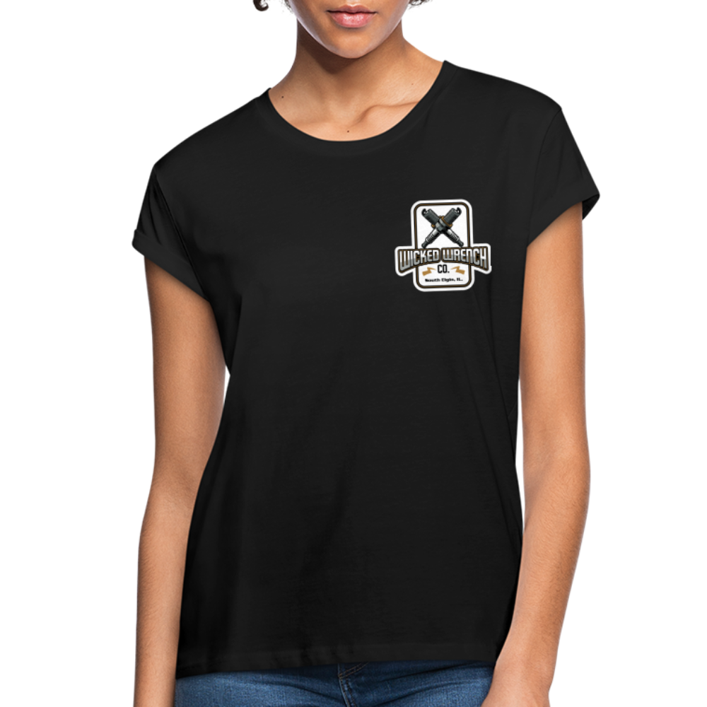 Wicked Wrench Co Women's Relaxed Fit T-Shirt Mechanic On Duty - black