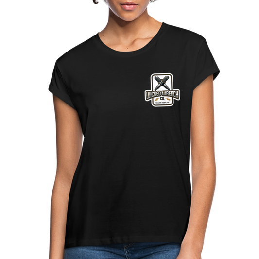 Wicked Wrench Co Women's Relaxed Fit T-Shirt Mechanic On Duty - black