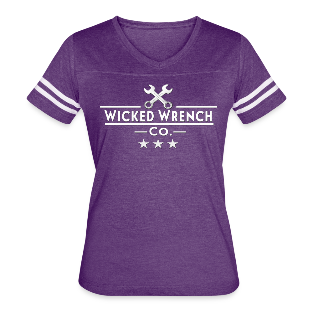 Women’s Vintage Sport T-Shirt - vintage purple/white