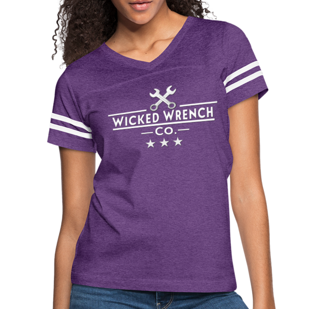 Women’s Vintage Sport T-Shirt - vintage purple/white