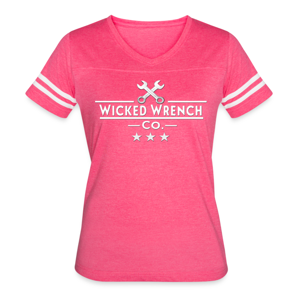 Women’s Vintage Sport T-Shirt - vintage pink/white