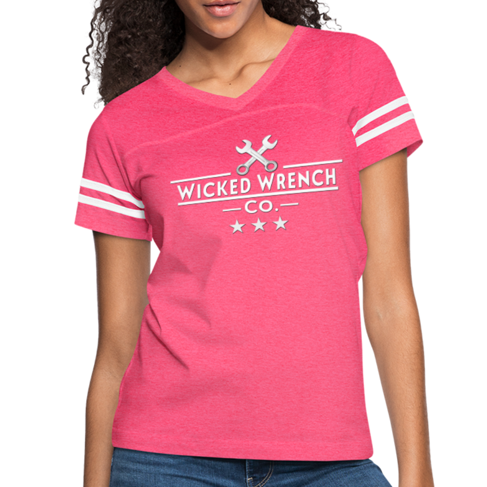 Women’s Vintage Sport T-Shirt - vintage pink/white